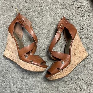 Guess Women's Brown Wedge Sandals